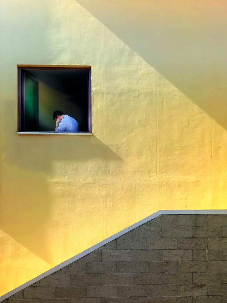 Man In Yellow Window by Massimo Della Latta — canvas wall art