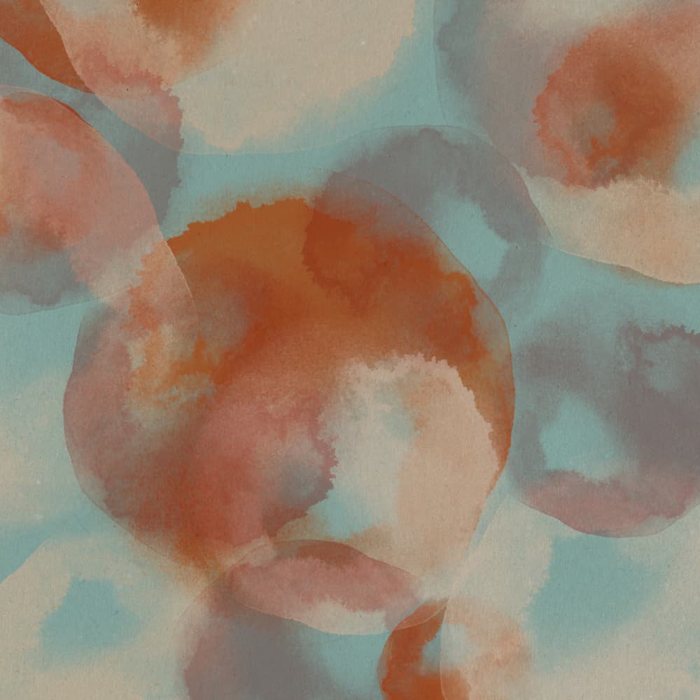 Orange Teal Fluid Shapes by Dina Dankers — canvas wall art