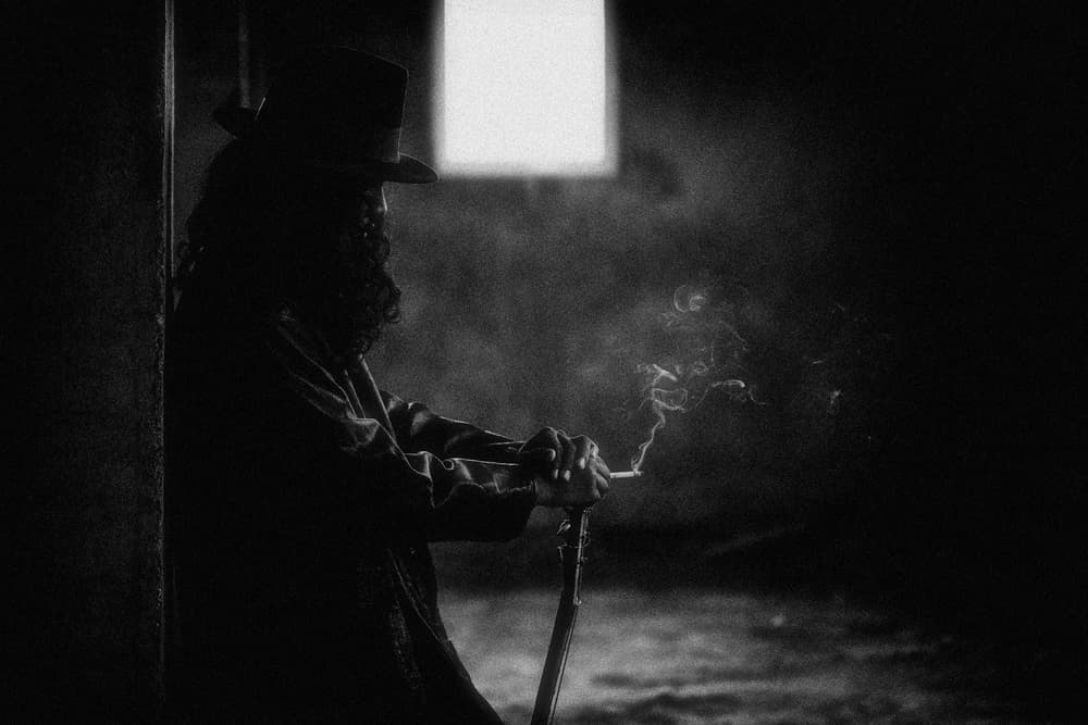 Mysterious Smoker Silhouette by Andi Halil — canvas wall art