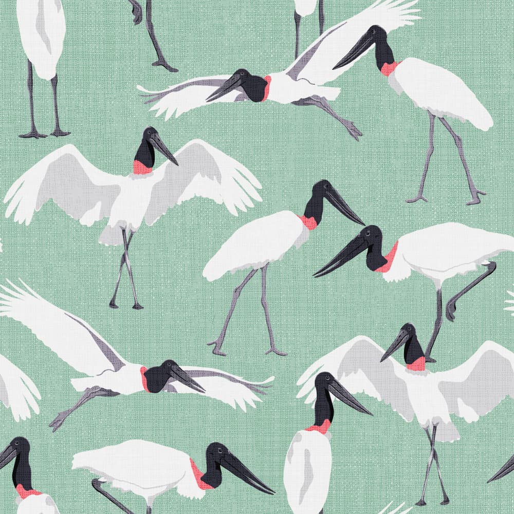 Jabiru Stork Pattern by Alexandra Weise — canvas wall art