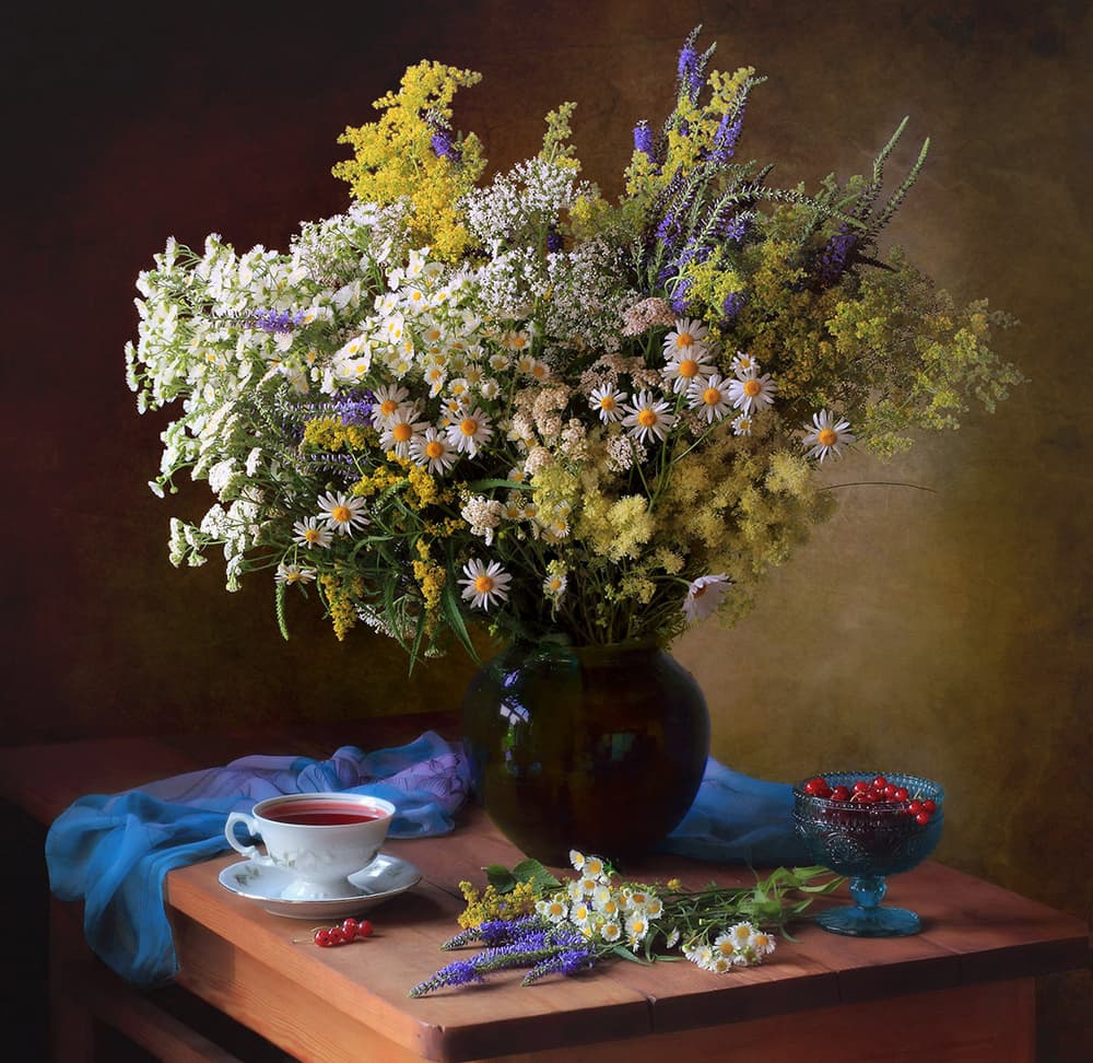 Wildflower Summer Still Life by Tatyana Skorokhod — canvas wall art