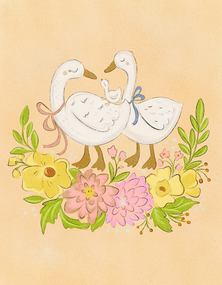 Sweet Goose Family Bloom by Nikita Jariwala — canvas wall art