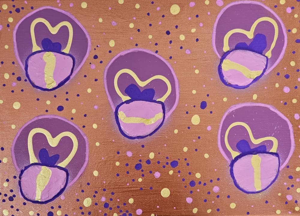 Glowing Abstract Shapes by Olea Huuska — canvas wall art