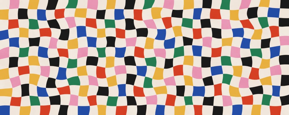 Colorful Wavy Checkers by Vitor Costa — canvas wall art