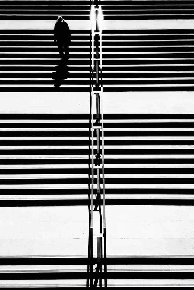 Geometric Street Silhouette by Paulo Abrantes — canvas wall art