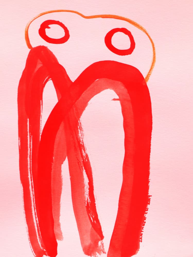 Playful Abstract Red Figure by Santhosh ch — canvas wall art