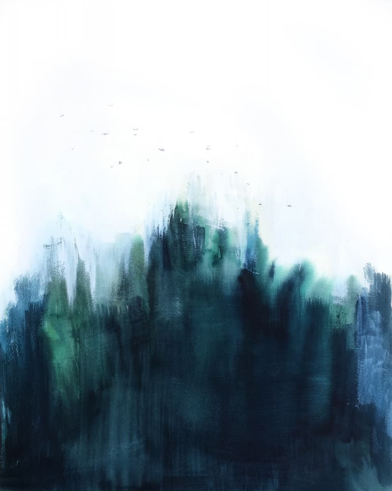 Misty Forest Abstract by Christine Lindstrom — canvas wall art