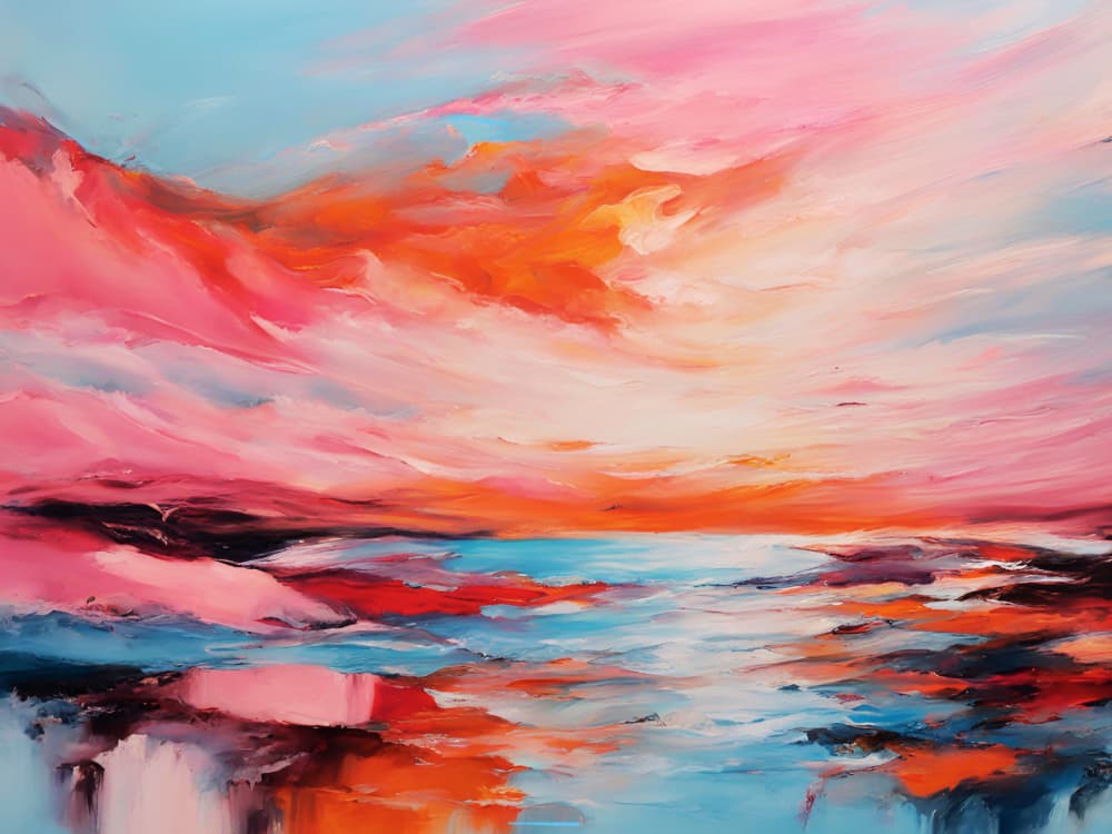 Abstract sunset by Ohkimiko — canvas wall art