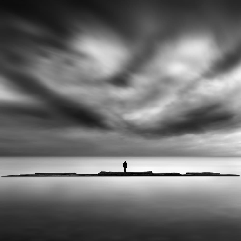 Solitary Man Seascape by George Digalakis — canvas wall art
