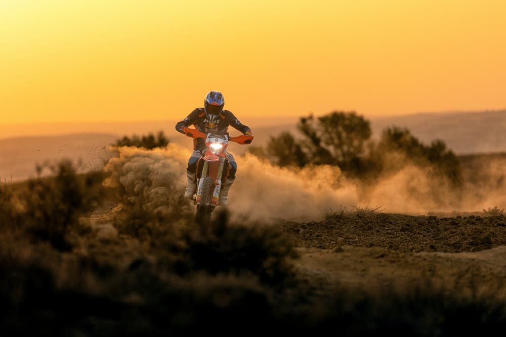 Dirt Bike Sunset Ride by TONY GORAN — canvas wall art