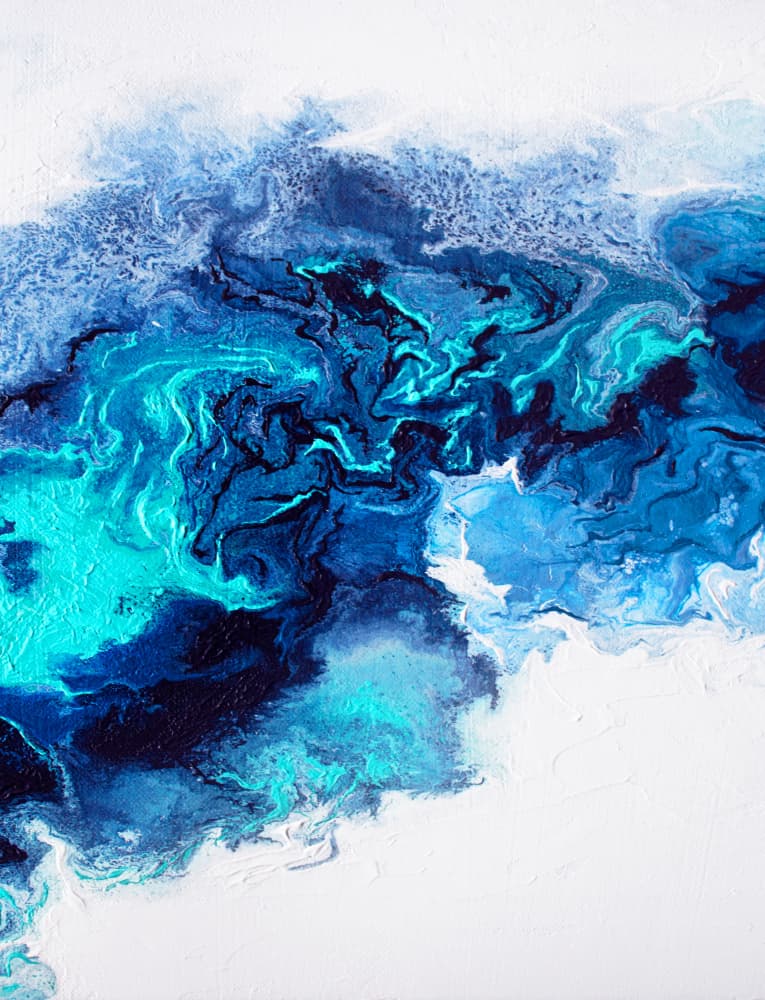 Swirling Ocean Blues by Alyson Storms — canvas wall art