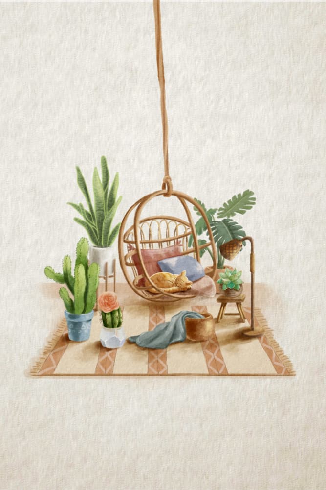 Cozy Bohemian Hanging Chair by Xuan Thai — canvas wall art