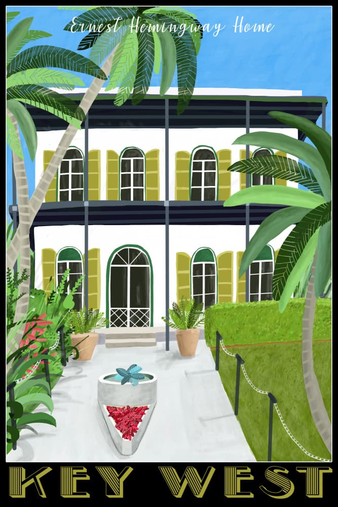 Key West Tropical Home by Carla Daly — canvas wall art
