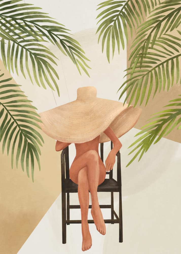 Tropical Hat Relaxation by City Art — canvas wall art