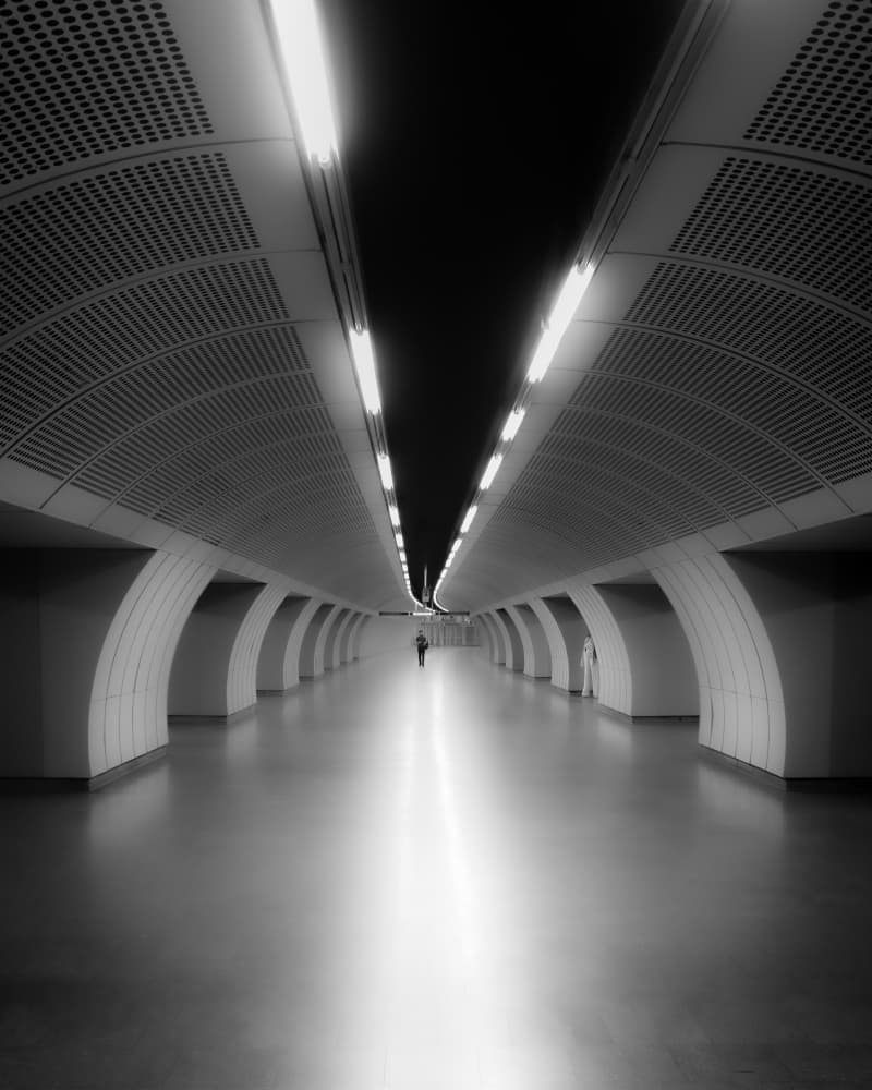 Modern Subway Solitude by Andy Dauer — canvas wall art