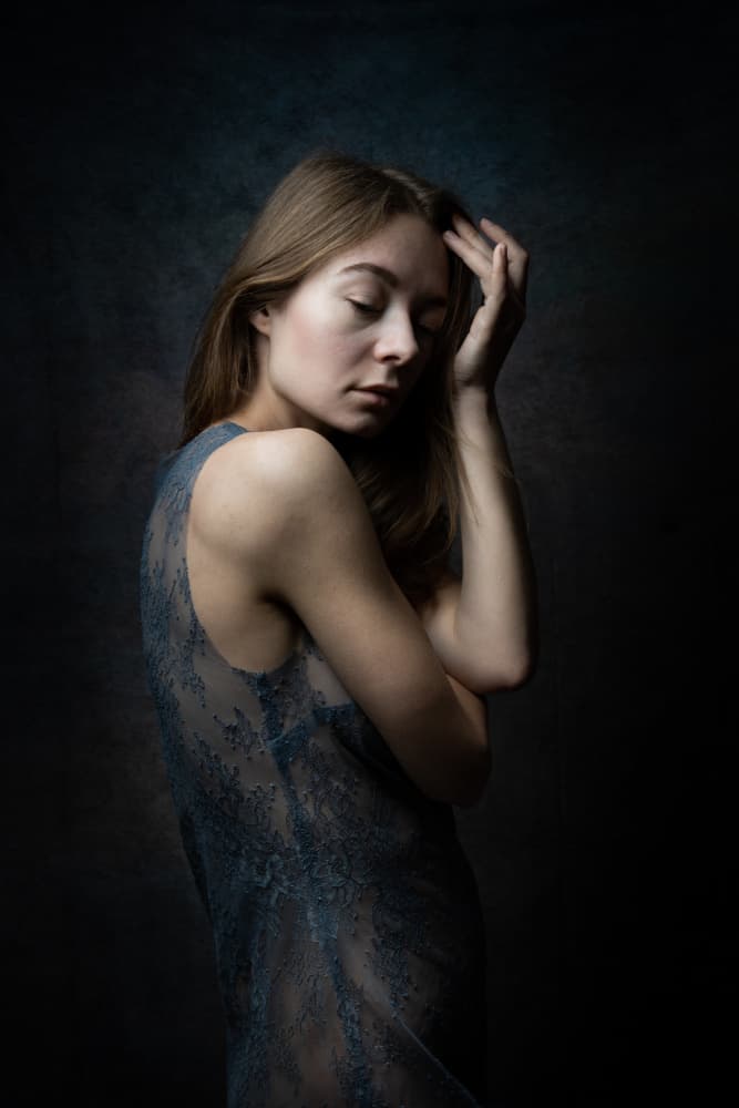 Serene Contemplation Portrait by Christian Kurz — canvas wall art