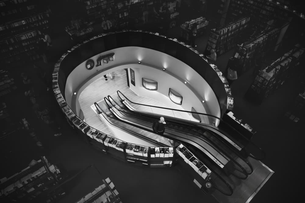 Modern Library Escalators by Gu and Hongchao — canvas wall art