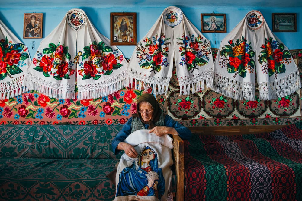 Maria and the Artworks by Angyalosi Beáta — canvas wall art