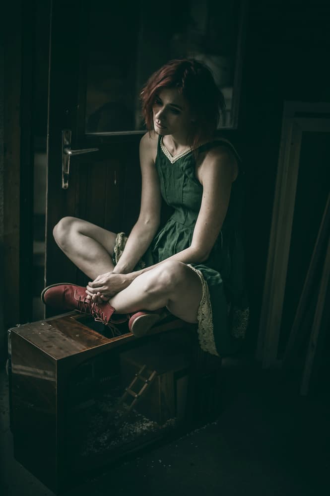 Pensive Girl In Room by Barbora Biňovcová — canvas wall art