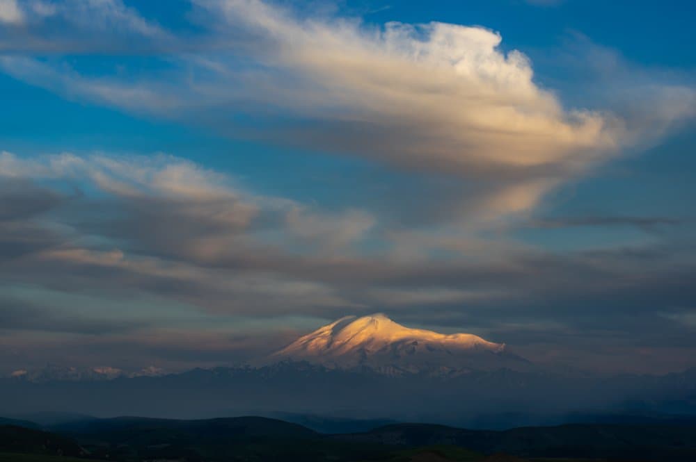 Golden Mountain Peak by Arsen Alaberdov — canvas wall art