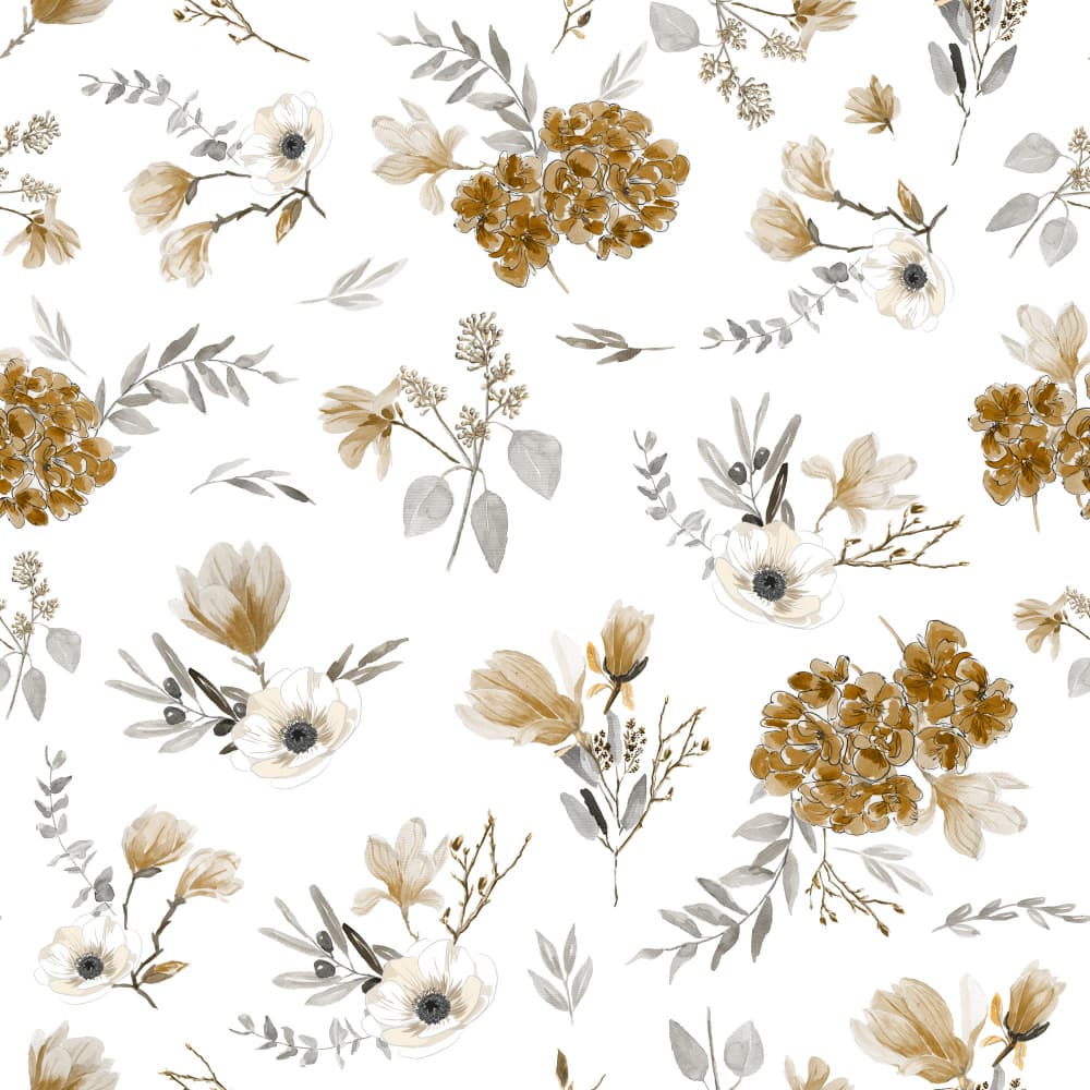 Floral Bouquets Pattern Autumn by Anis Illustration — canvas wall art