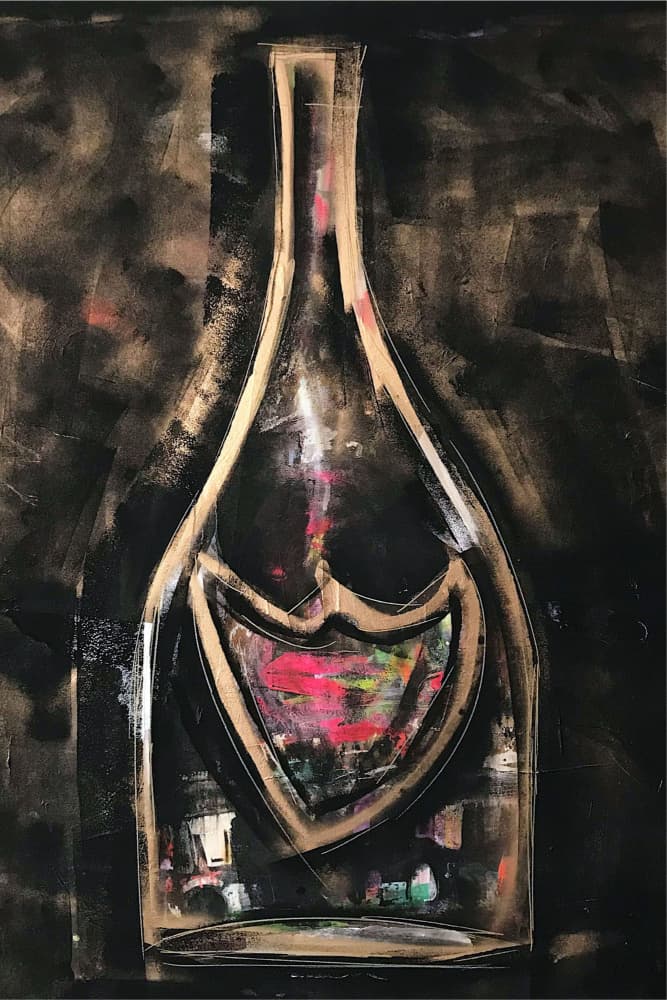 Vibrant Champagne Bottle by Stefan Bammert — canvas wall art