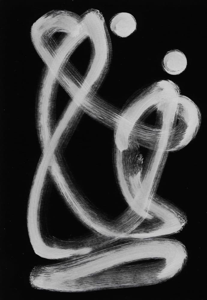 Intertwined White Lines by Santhosh ch — canvas wall art