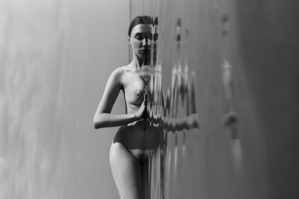 Serene Nude Reflection by Mikhail Faletkin — canvas wall art