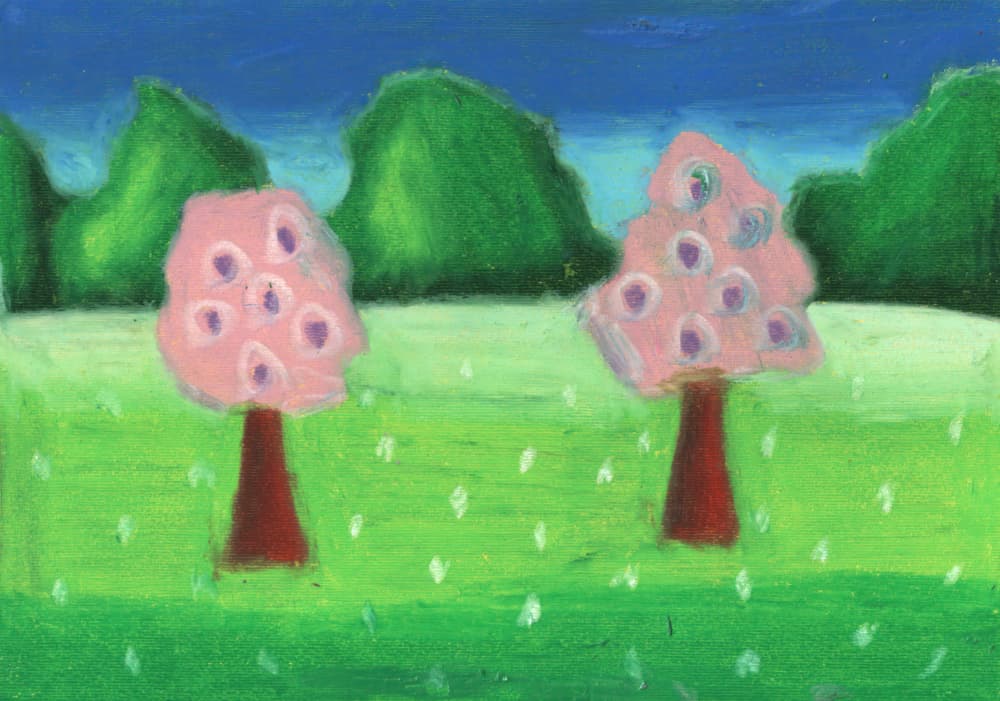 Whimsical Pink Trees by Kulik — canvas wall art