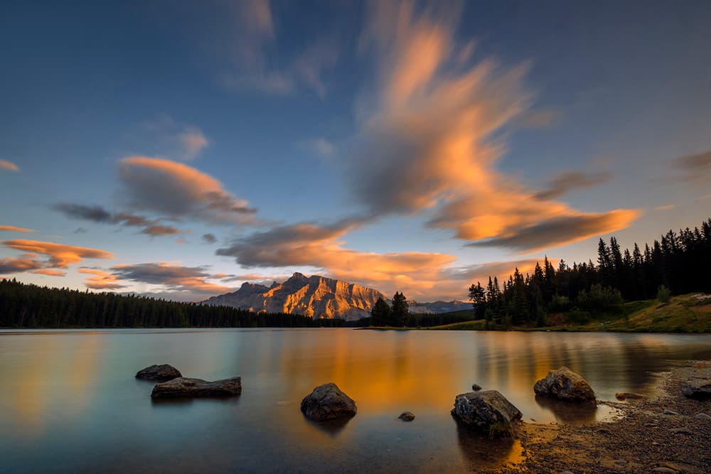 Golden Mountain Lake by Hua Zhu — canvas wall art
