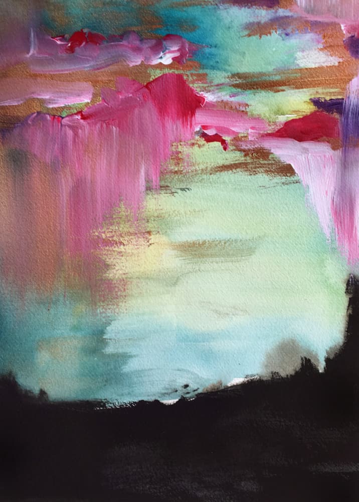 Abstract Color Cascade by Christine Lindstrom — canvas wall art