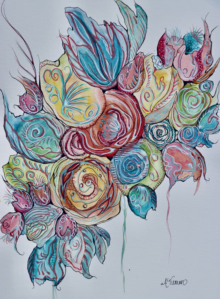 Colorful Abstract Florals by Amy Tieman — canvas wall art