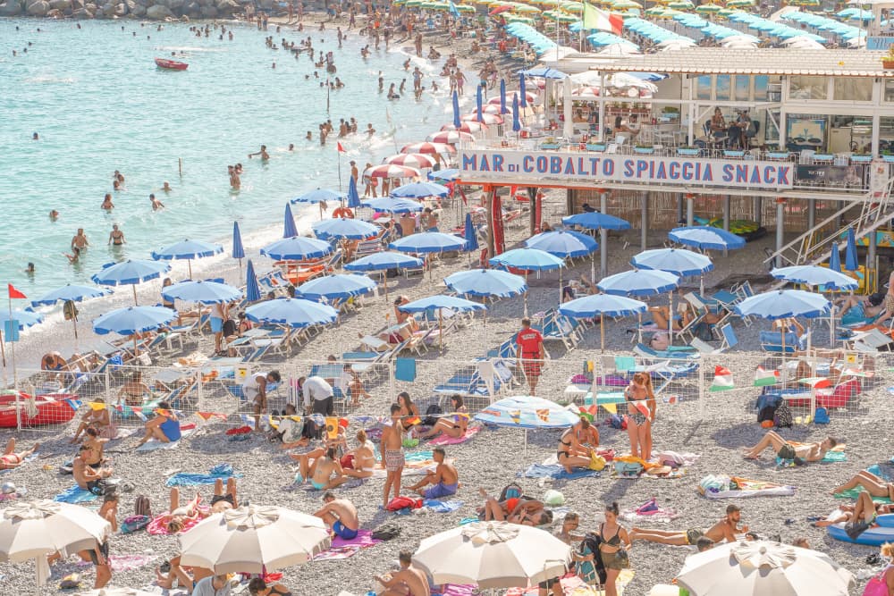 Crowded Summer Beach by Henrike Schenk — canvas wall art