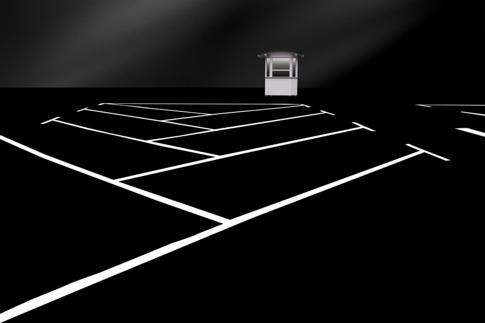 Empty Night Parking Lot by Rolf Endermann — canvas wall art