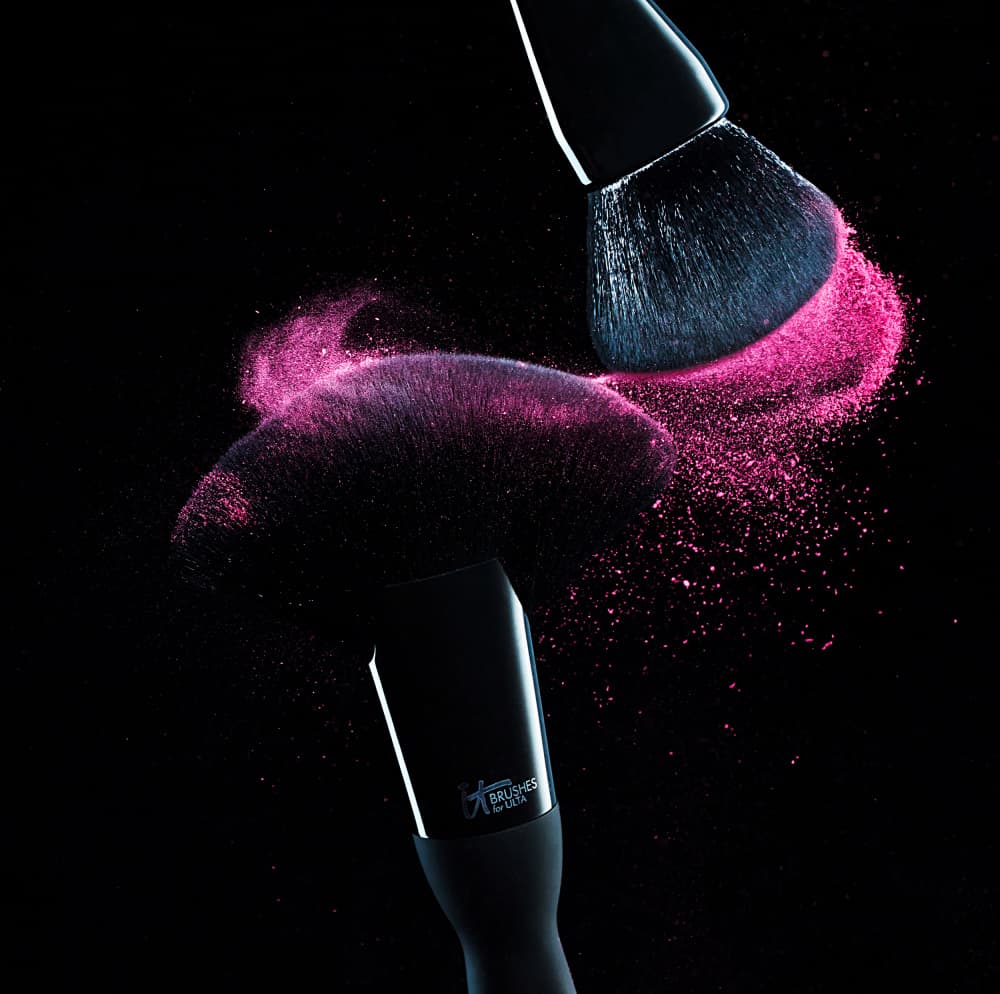 Pink Powder Brushes by John Hoey — canvas wall art