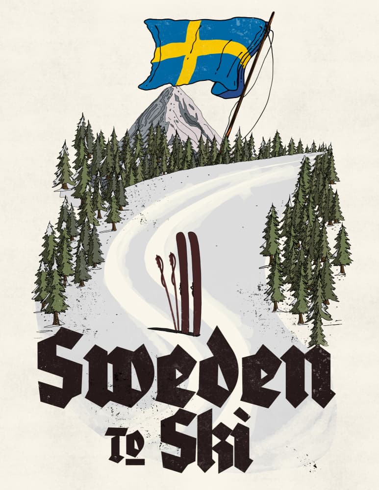 Sweden Ski Adventure by Nicholas — canvas wall art
