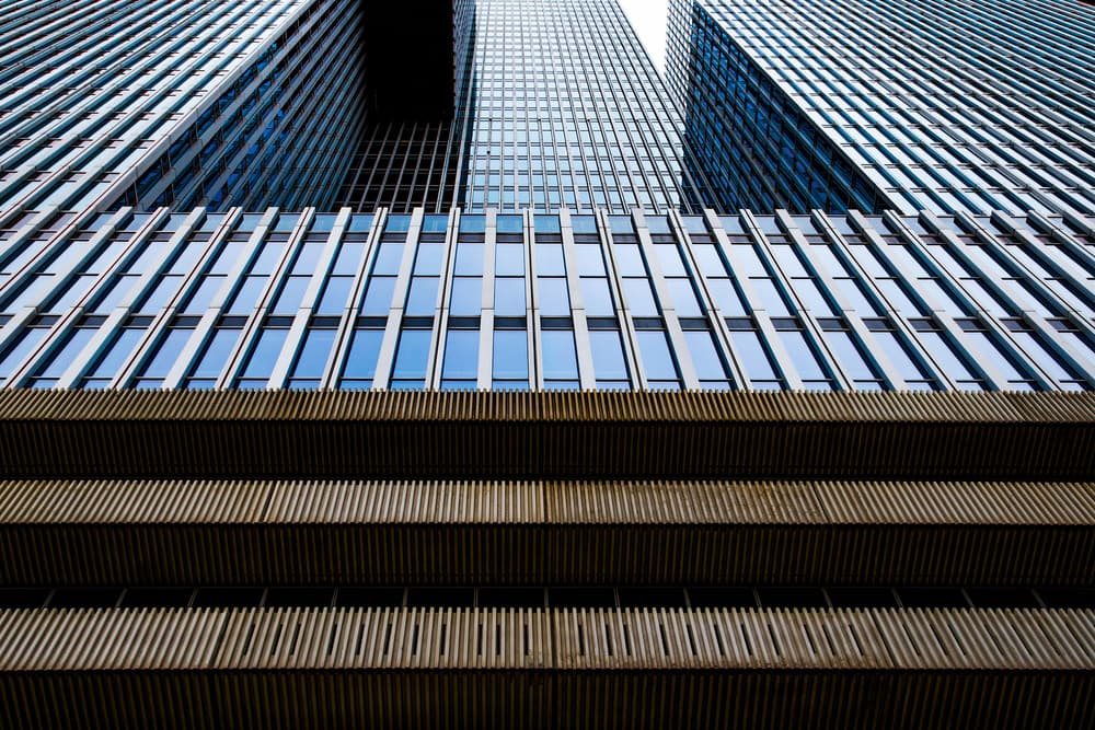 Modern City Skyscrapers by Linda Wride — canvas wall art