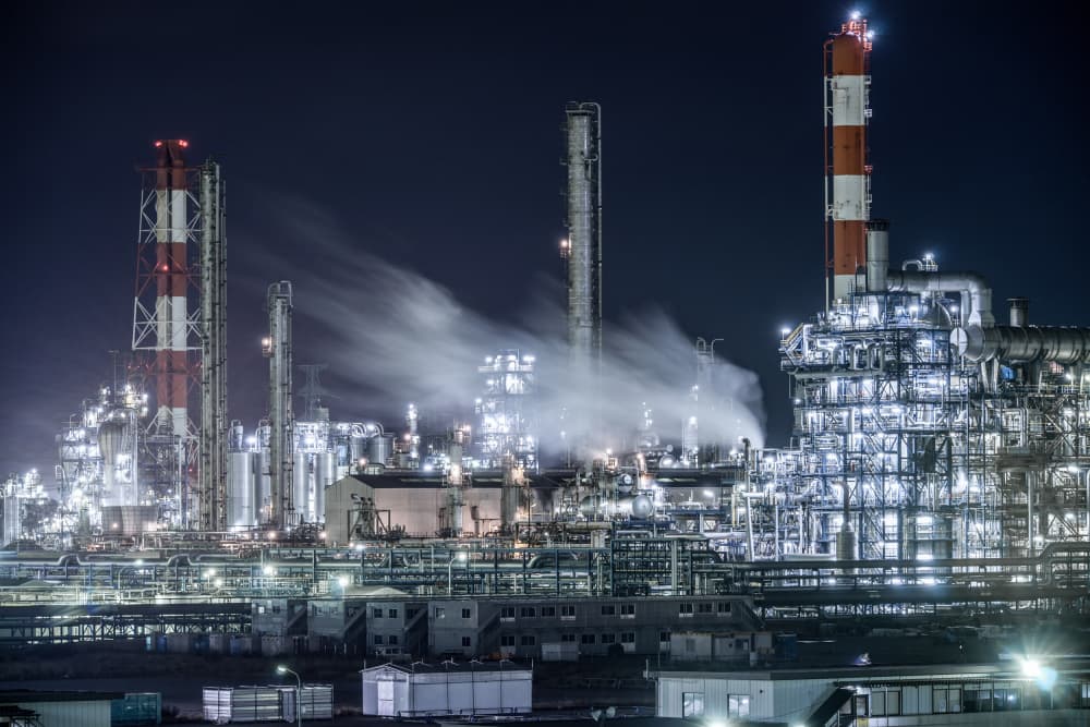 Industrial Night Glow by Tomoshi Hara — canvas wall art