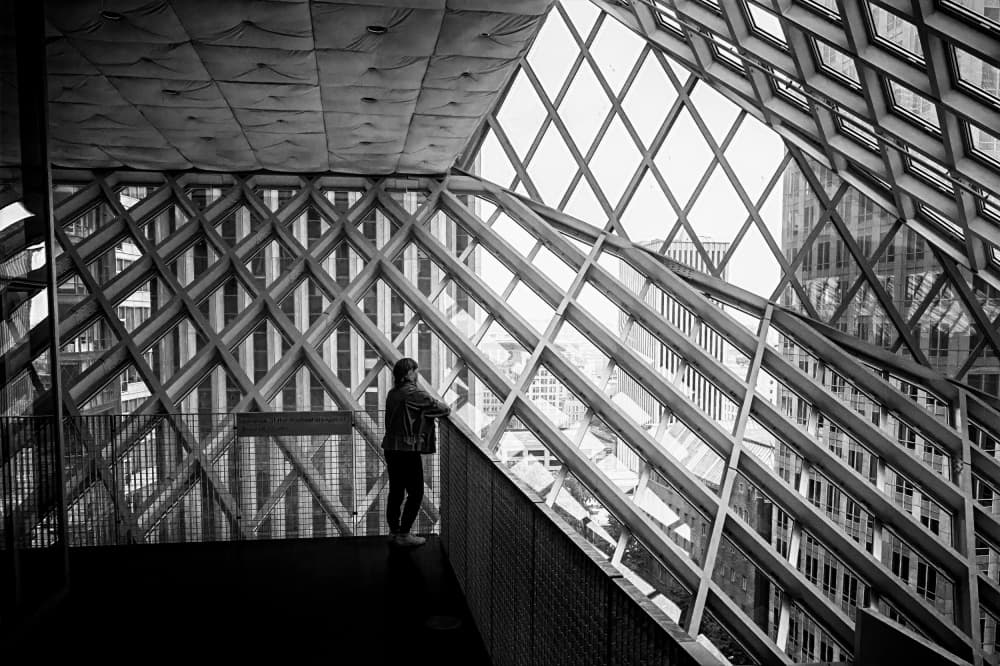 Modern City Perspective by Michel Groleau — canvas wall art