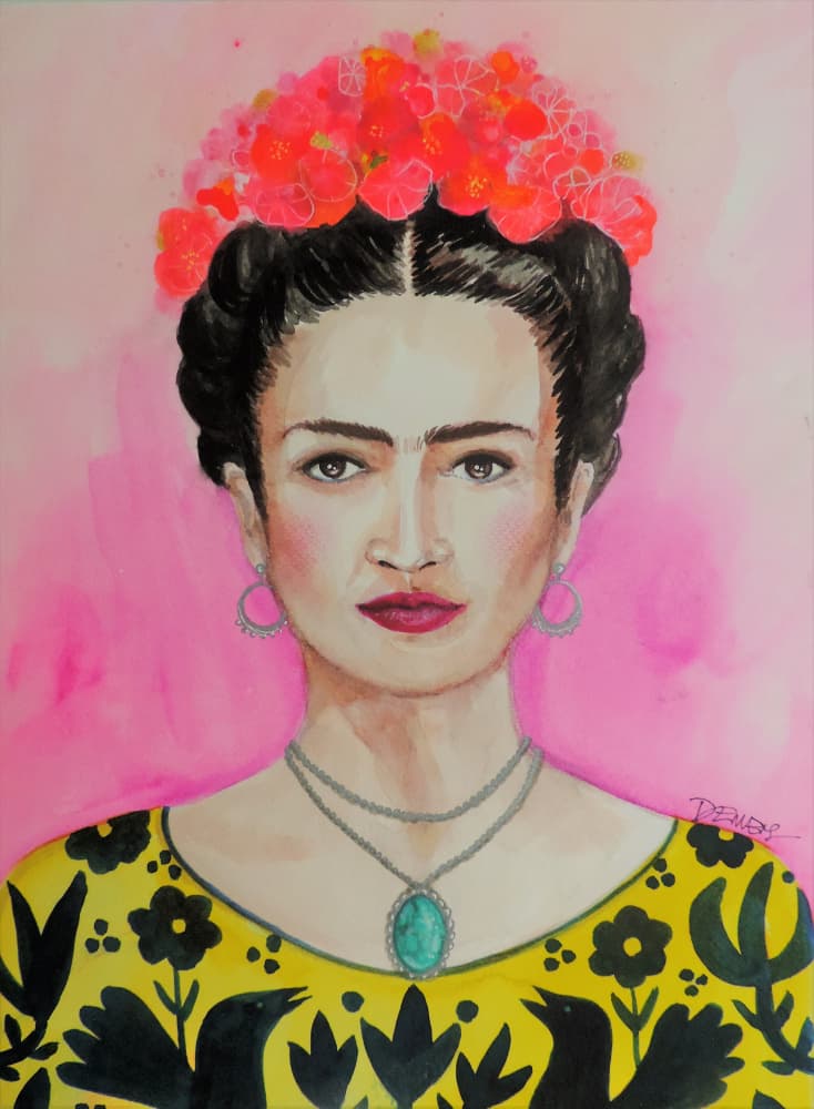 Vibrant Floral Portrait by Sylvie Demers — canvas wall art