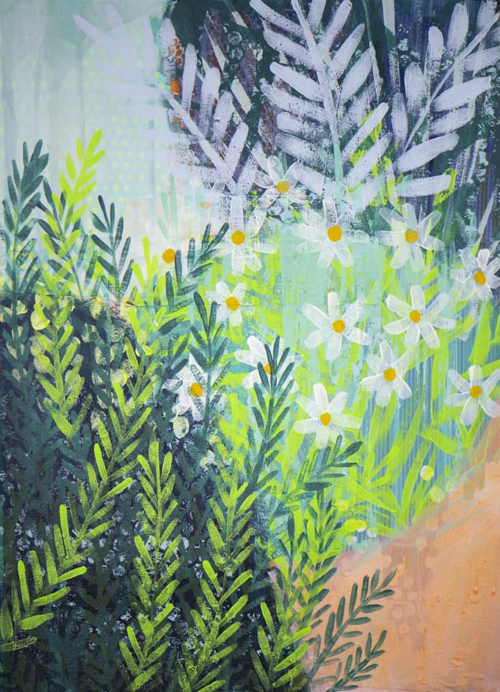 Fresh Daisy Garden by Shelley Hampe — canvas wall art