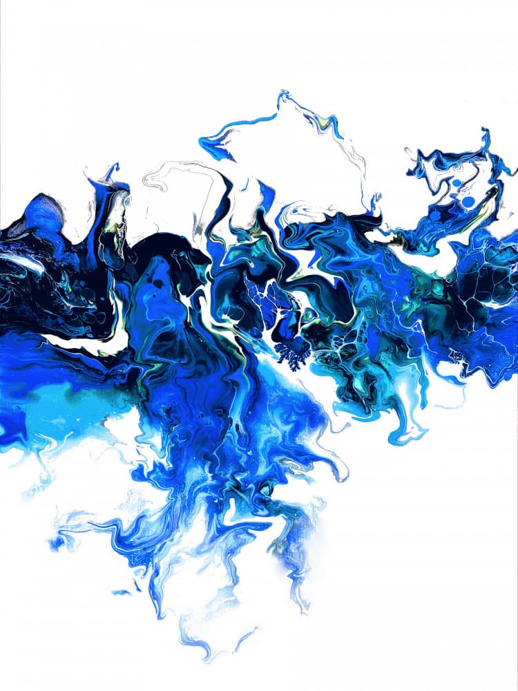 Fluid Blue Currents by Alyson Storms — canvas wall art
