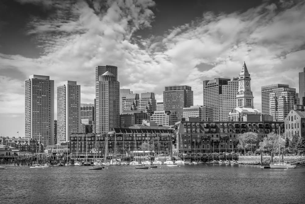 Boston Harbor Skyline by Melanie Viola — canvas wall art