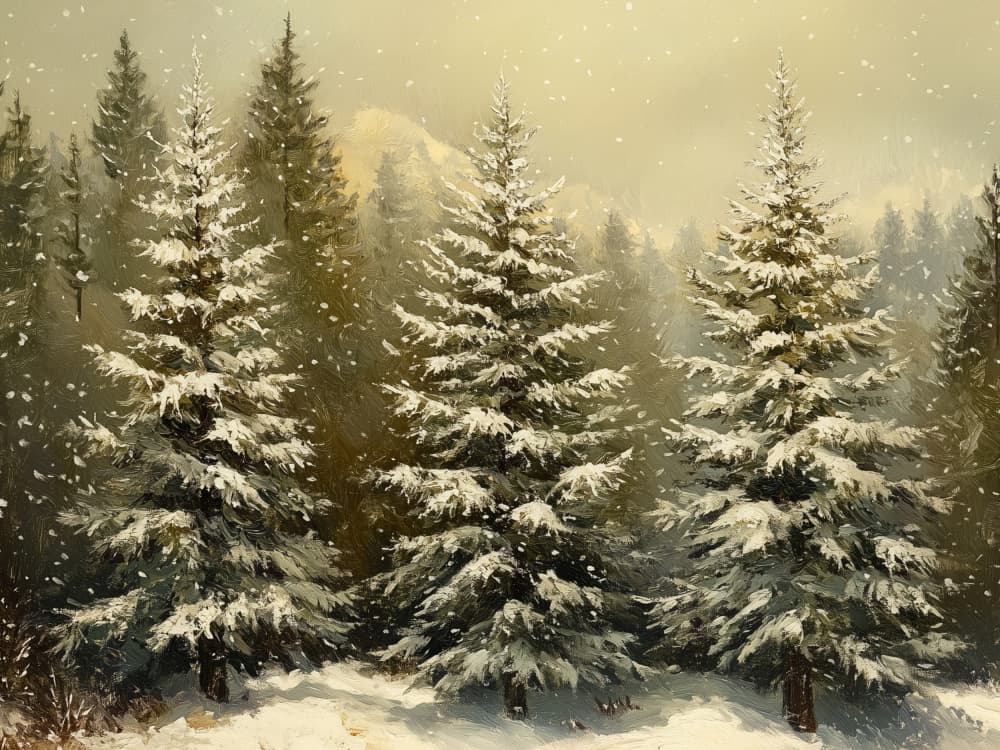 Snowy Pine Forest by Jolly and Dash — canvas wall art