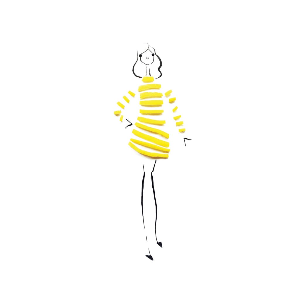 Yellow Stripe Fashion by Gretchen Roehrs — canvas wall art