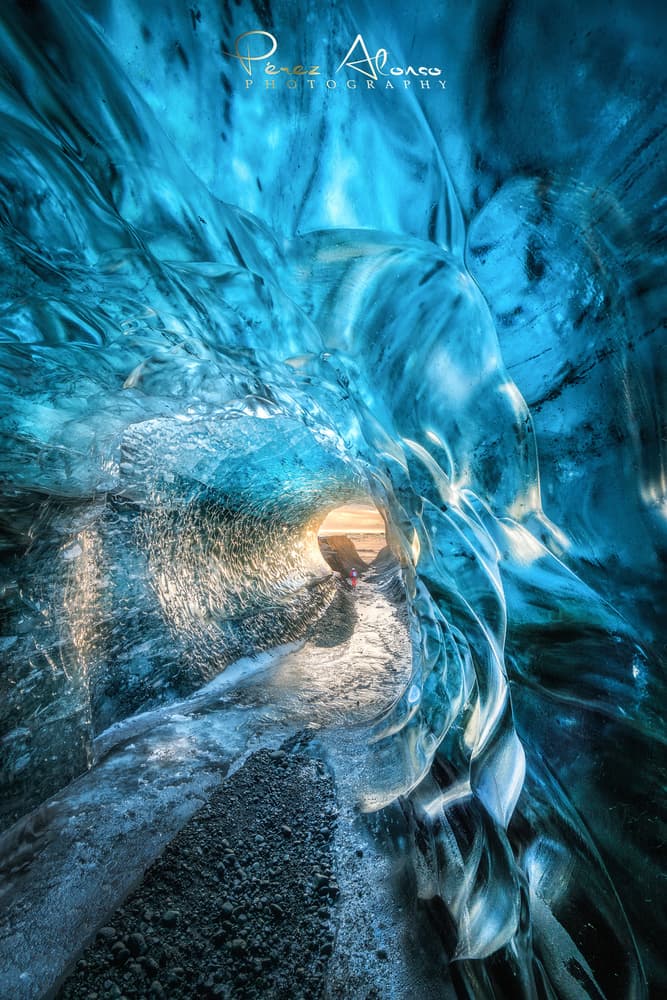 Blue Ice Cave Passage by Álvaro Pérez & Jose M. Pérez. Brothers — canvas wall art