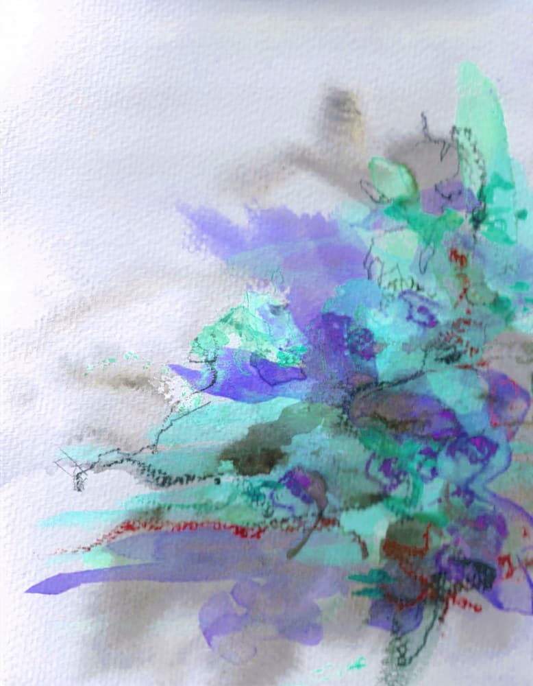 Aqua Violet Abstraction by Lori Ann Folz — canvas wall art