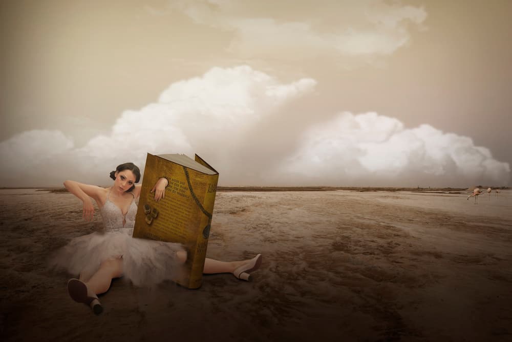 Surreal Ballerina Book Story by Christine von Diepenbroek — canvas wall art