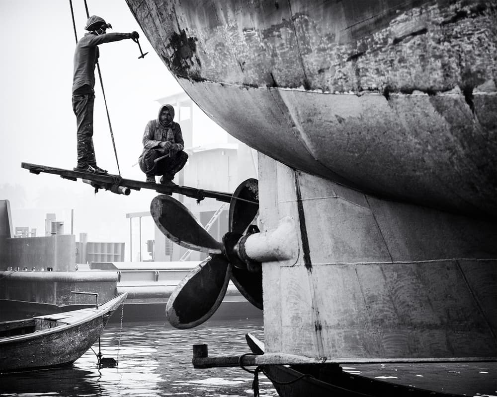 Shipyard Workers by Marcel Rebro — canvas wall art