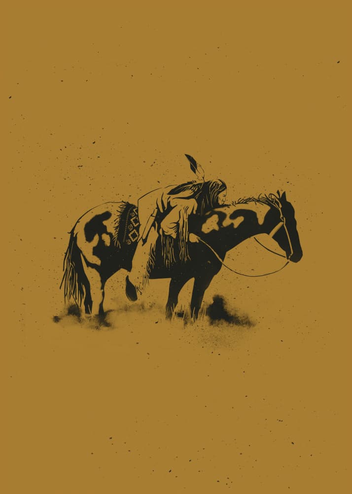 Native American Horseman by Dion Gem — canvas wall art
